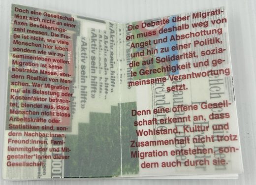 open spread: the closing lines about solidarity and shared responsibility