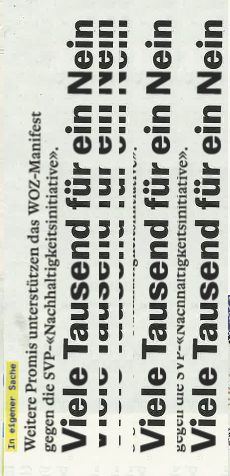 repeated headline Viele Tausend für ein Nein